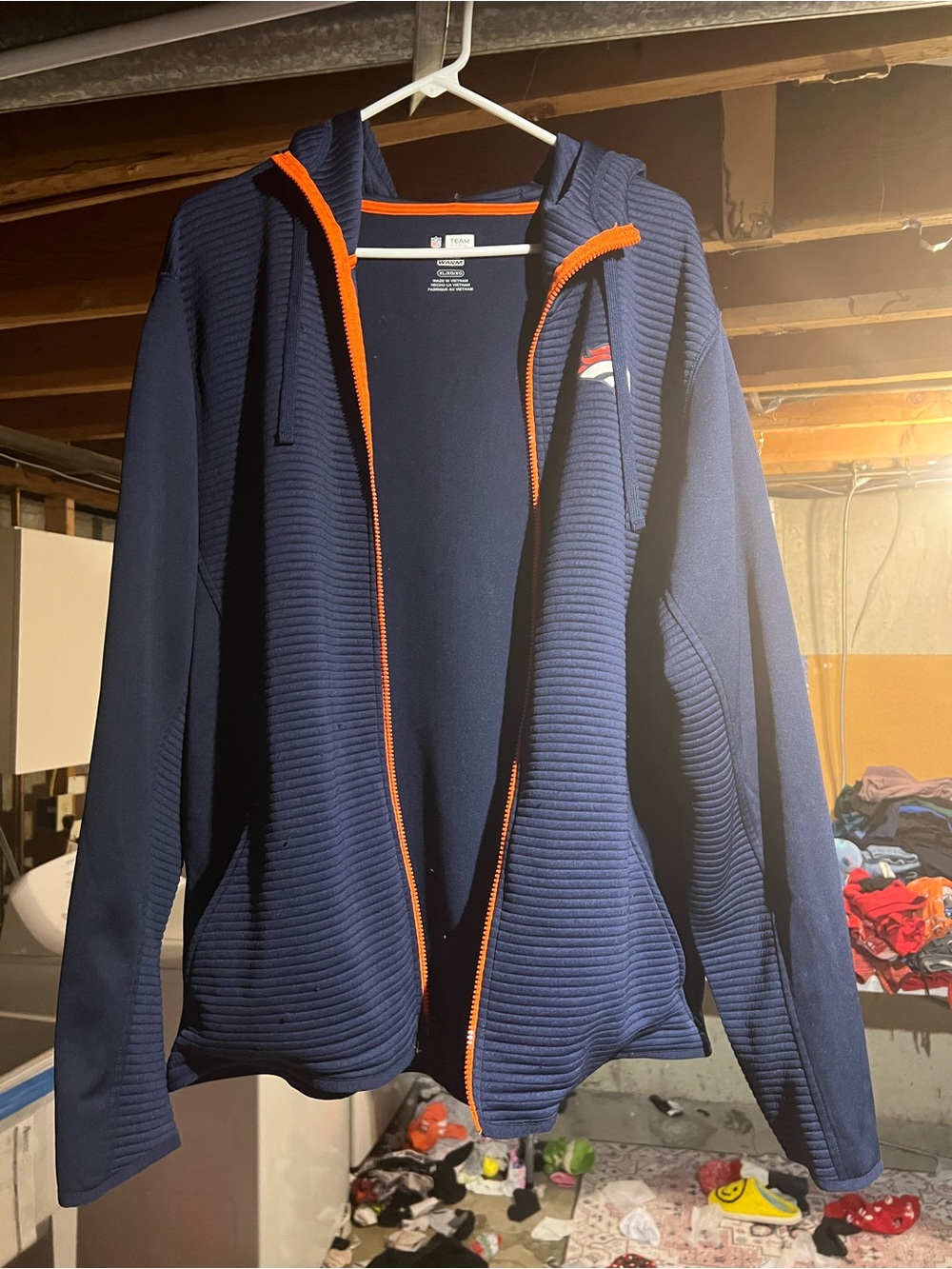 NFL Navy Hoodie with Orange Trim